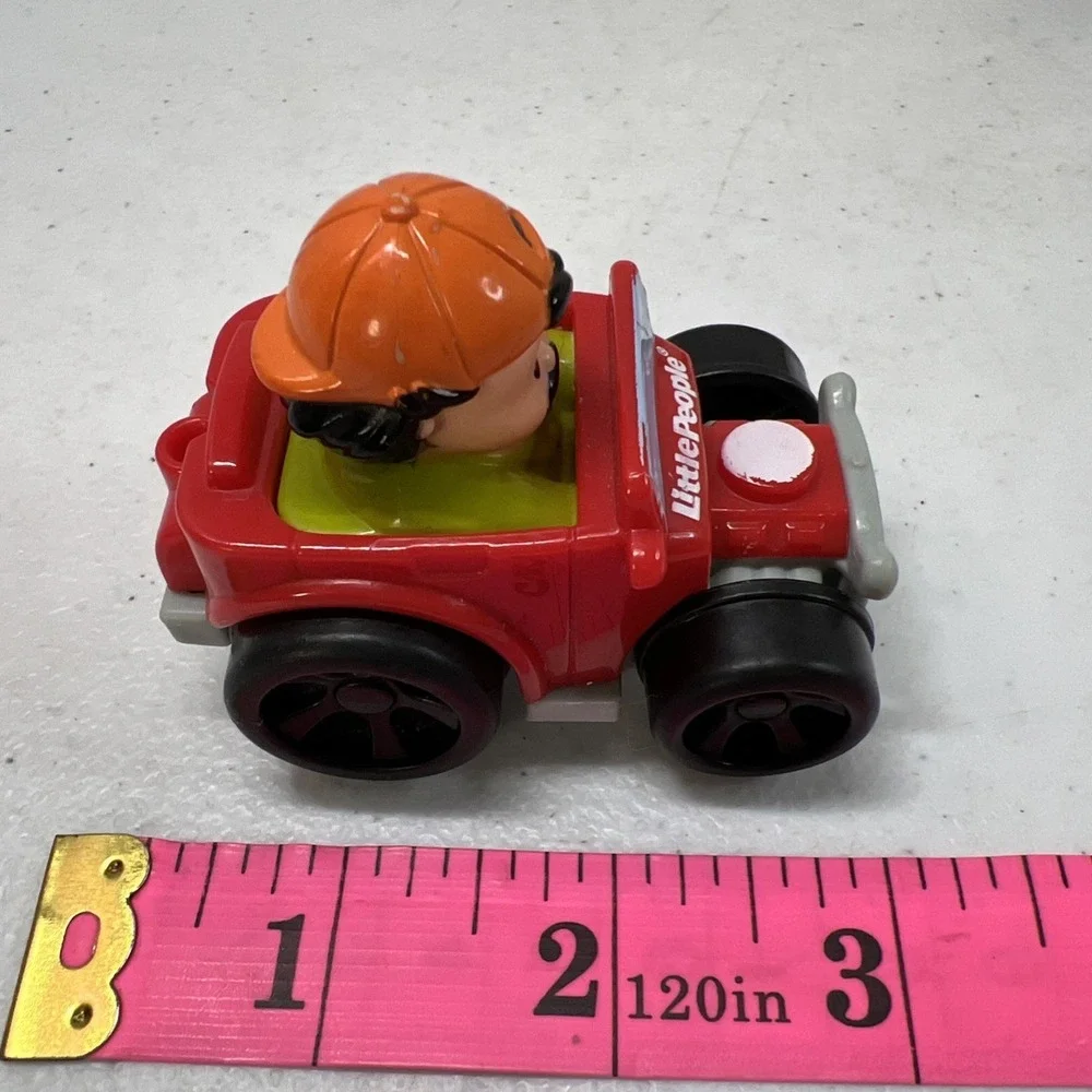 Fisher-Price Little People Wheelies lot of 3 Eddie, Superman, And Hot Rod